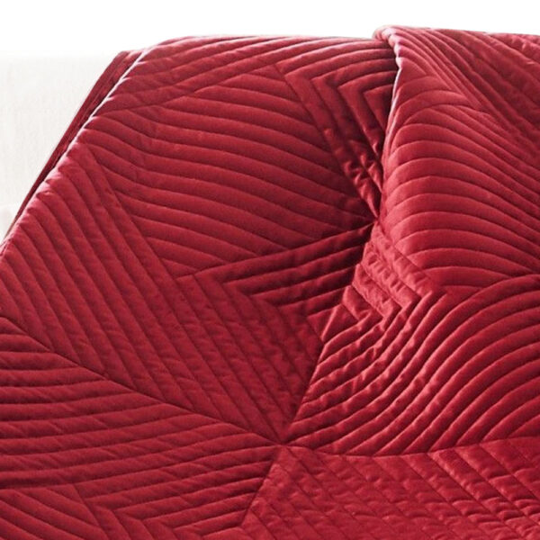 Ahab 50 x 60 Inch Quilted Throw Blanket with Fill, Dutch Velvet Face, Red
