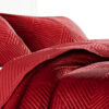 Ahab 2 Piece Twin Quilt Set with 1 Pillow Sham, Dutch Velvet Face, Red