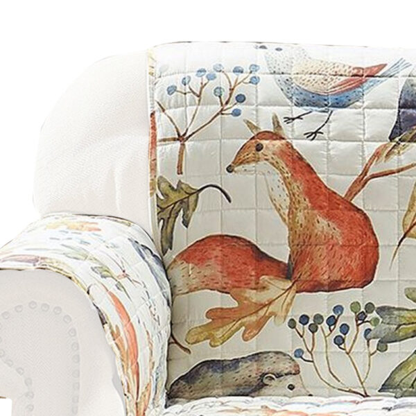 Sofa Cover Furniture Protector, Owl, Songbird Print, Polyester Multicolor