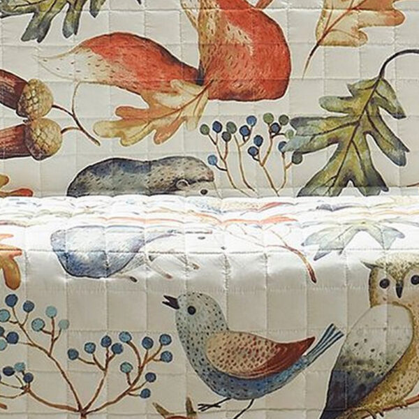 Sofa Cover Furniture Protector, Owl, Songbird Print, Polyester Multicolor