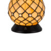 18 Inch Table Lamp, Pedestal, Tiffany Style Stained Glass, LED, Black Metal