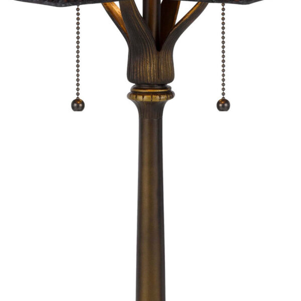 Dio 62 Inch Table Lamp, Colorful Tiffany Style Stained Glass, Bronze Resin