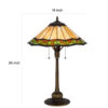 Dio 62 Inch Table Lamp, Colorful Tiffany Style Stained Glass, Bronze Resin