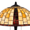 24 Inch Table Lamp, Tiffany Style Stained Glass, Pull Chain, Black Resin