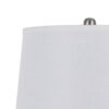 28 Inch Table Lamp Set of 2, White Shade, Elegant Curved Glass, Metal Base