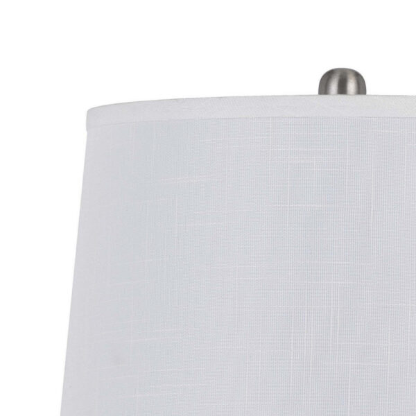 28 Inch Table Lamp Set of 2, White Shade, Elegant Curved Glass, Metal Base