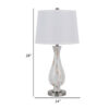 28 Inch Table Lamp Set of 2, White Shade, Elegant Curved Glass, Metal Base