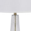 31 Inch Table Lamp Set of 2, White Shade, Tapered Glass Body, Metal Base