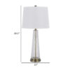 31 Inch Table Lamp Set of 2, White Shade, Tapered Glass Body, Metal Base