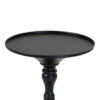 Wowi 23 Inch Side End Table, Round Hourglass Turned Base, Black Finish