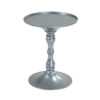 Wowi 23 Inch Side End Table, Round Hourglass Turned Base, Silver Finish