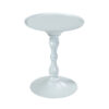 Wowi 23 Inch Side End Table, Round Hourglass Turned Base, White Finish