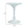 Wowi 23 Inch Side End Table, Round Hourglass Turned Base, White Finish