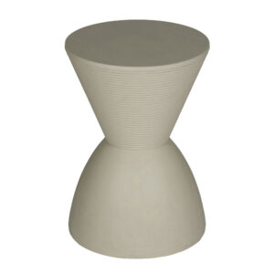 Niya 17 Inch Side End Table, Round Top, Pedestal Base, Indoor Outdoor, Gray