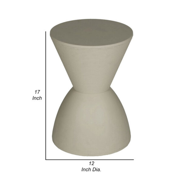 Niya 17 Inch Side End Table, Round Top, Pedestal Base, Indoor Outdoor, Gray