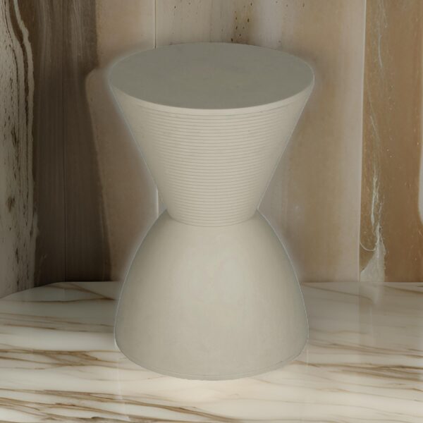 Niya 17 Inch Side End Table, Round Top, Pedestal Base, Indoor Outdoor, Gray