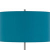Sie 59 Inch Floor Lamp, Aqua Blue Linen Shade, Round Base, Silver Metal