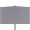 Sie 59 Inch Floor Lamp, Gray Linen Shade, Round Base, Silver Metal Pole