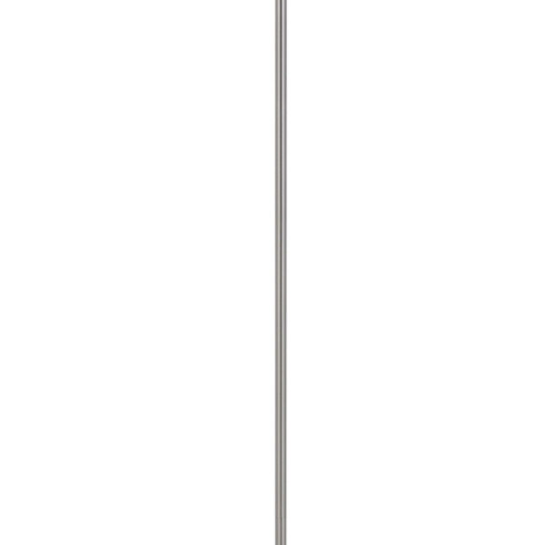Sie 59 Inch Floor Lamp, Gray Linen Shade, Round Base, Silver Metal Pole