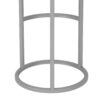 Tane 30 Inch Barstool, Round Gray Faux Leather Padded Seat, Gray Metal Base