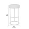 Tane 30 Inch Bar Stool, Round Padded Seat, White Faux Leather, Metal