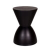 Hillary 17 Inch Side Table, Indoor Outdoor, Hourglass Shape, Black Finish