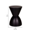 Hillary 17 Inch Side Table, Indoor Outdoor, Hourglass Shape, Black Finish
