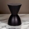 Hillary 17 Inch Side Table, Indoor Outdoor, Hourglass Shape, Black Finish
