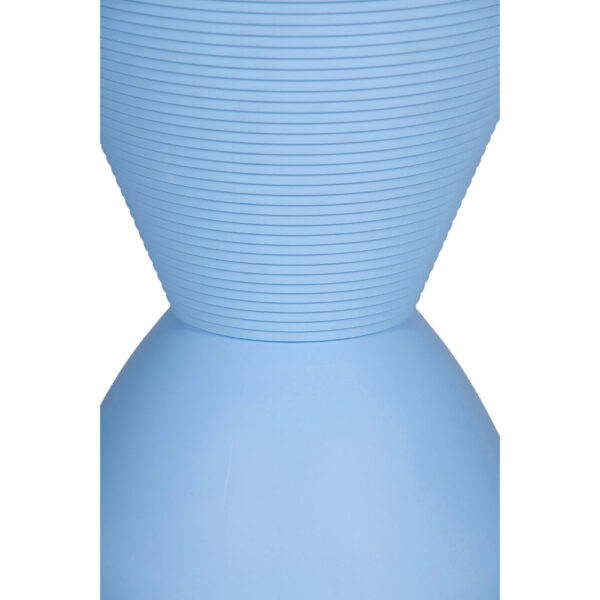 Hillary 17 Inch Side Table, Indoor Outdoor, Hourglass Shape, Blue Finish