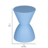 Hillary 17 Inch Side Table, Indoor Outdoor, Hourglass Shape, Blue Finish