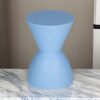 Hillary 17 Inch Side Table, Indoor Outdoor, Hourglass Shape, Blue Finish