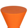 Hillary 17 Inch Side Table, Indoor Outdoor, Hourglass Shape, Orange Finish