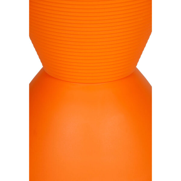 Hillary 17 Inch Side Table, Indoor Outdoor, Hourglass Shape, Orange Finish