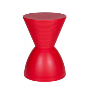 Hillary 17 Inch Side Table, Indoor Outdoor, Hourglass Shape, Red Finish