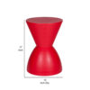 Hillary 17 Inch Side Table, Indoor Outdoor, Hourglass Shape, Red Finish
