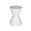 Hillary 17 Inch Side Table, Indoor Outdoor, Hourglass Shape, White Finish