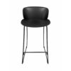 Sia 30 Inch Barstool Chair Set of 2, Black Seat and Back, Metal Base