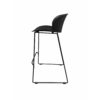 Sia 30 Inch Barstool Chair Set of 2, Black Seat and Back, Metal Base