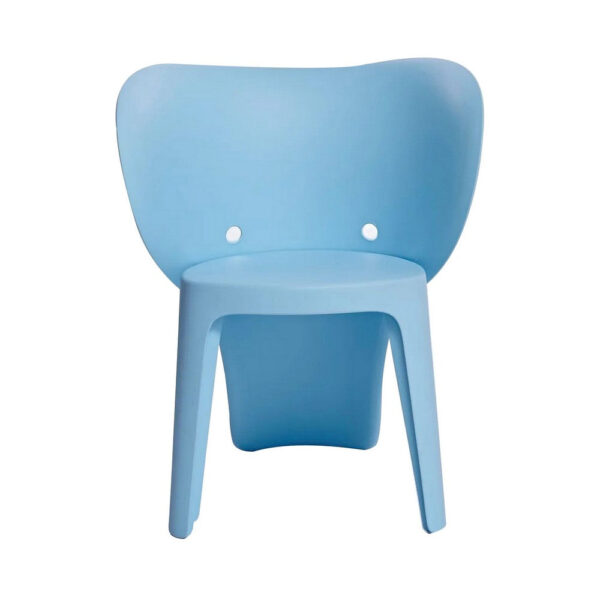 Fyna 16 Inch Kids Chair with Curved Back, Set of 4, Elephant Trunk Design, Blue