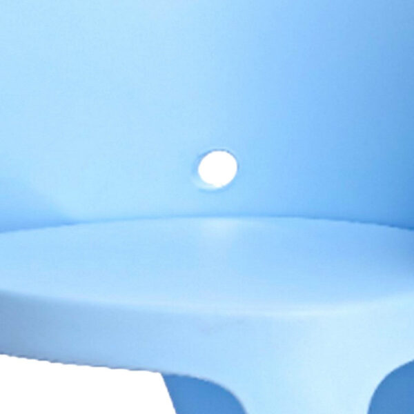 Fyna 16 Inch Kids Chair with Curved Back, Set of 4, Elephant Trunk Design, Blue