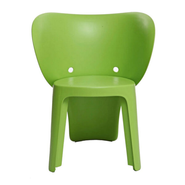 Fyna 16 Inch Kids Chair with Curved Back, Set of 4, Elephant Trunk Design, Green