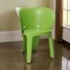 Fyna 16 Inch Kids Chair with Curved Back, Set of 4, Elephant Trunk Design, Green