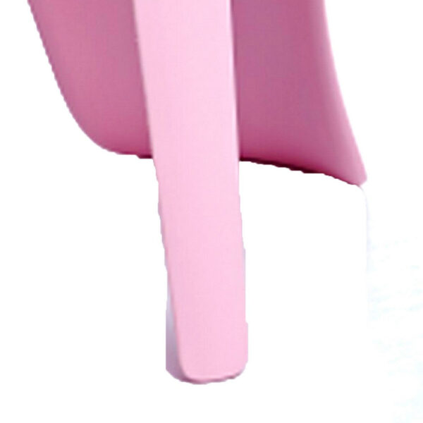 Fyna 16 Inch Kids Chair with Curved Back, Set of 4, Elephant Trunk Design, Pink