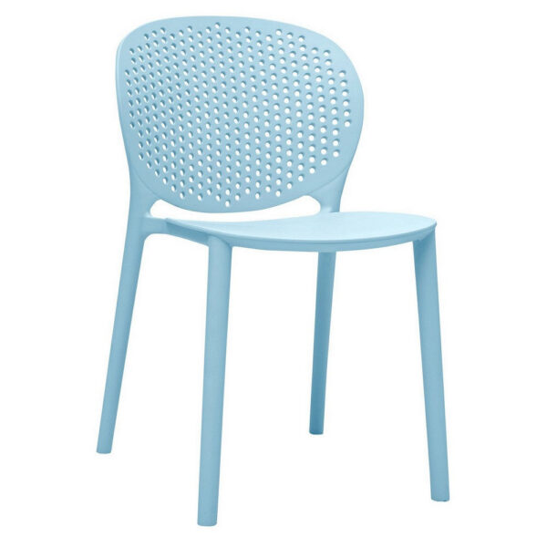 Gyna 14 Inch Kids Side Chair, Dotted Backrest, Armless, Set of 4, Blue