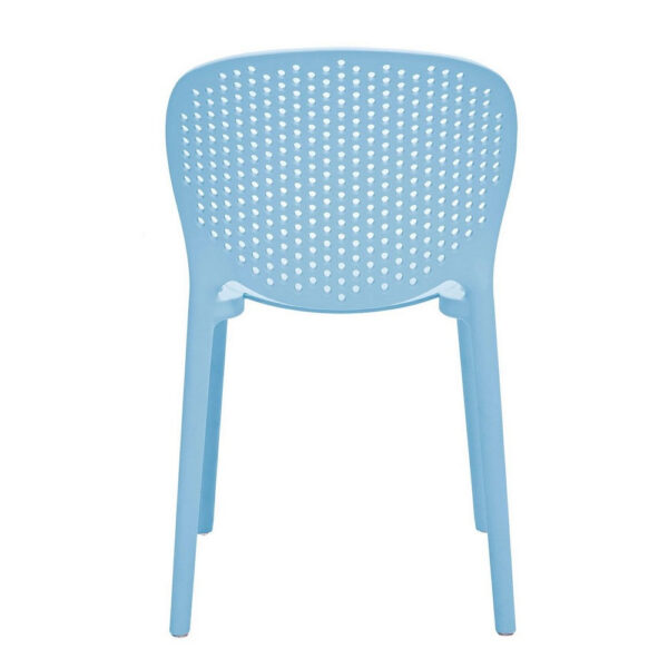Gyna 14 Inch Kids Side Chair, Dotted Backrest, Armless, Set of 4, Blue
