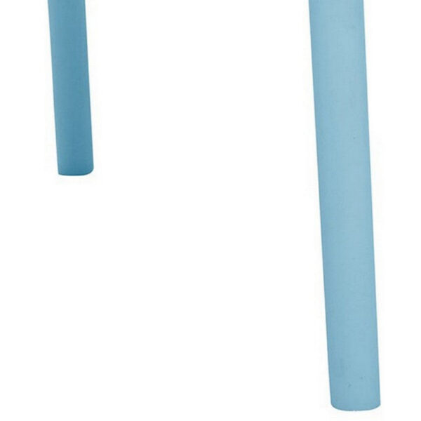 Gyna 14 Inch Kids Side Chair, Dotted Backrest, Armless, Set of 4, Blue