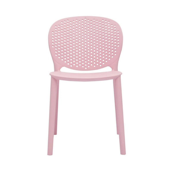 Gyna 14 Inch Kids Side Chair, Round Dotted Backrest, Set of 4, Armless, Pink