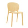 Gyna 14 Inch Kids Side Chair, Round Dotted Backrest, Set of 4, Armless, Yellow