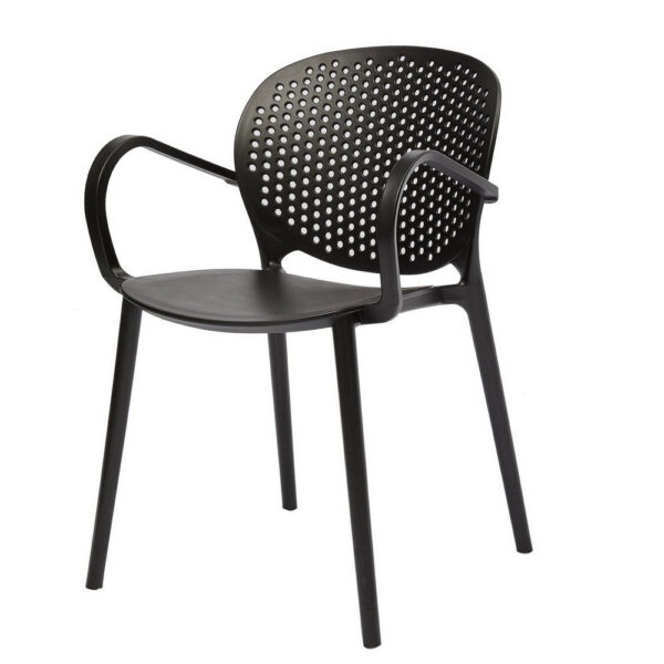 Feni 22 Inch Side Dining Armchair Set of 4, Indoor Outdoor, Gray Finish