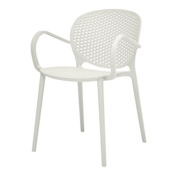 Feni 22 Inch Side Dining Armchair Set of 4, Indoor Outdoor, White Finish